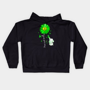 Sunflower Green Ribbon Elephant Kids Hoodie